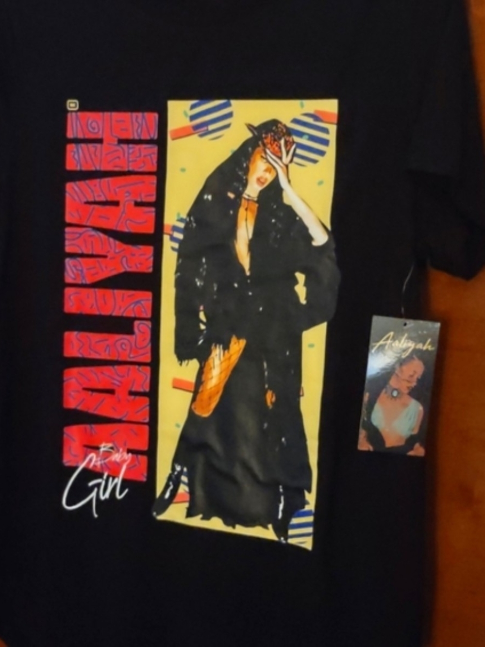 Aaliyah Black Graphic T-Shirt
